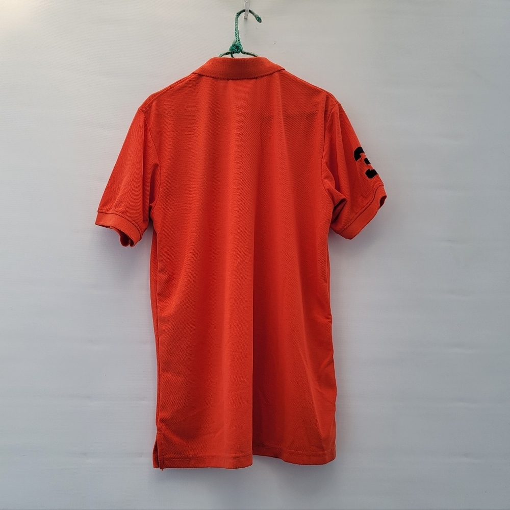 Polo Ralph Lauren Big Pony Polo Shirt Mens XL Bright Orange Black Embroider Y2K - Picture 8 of 11